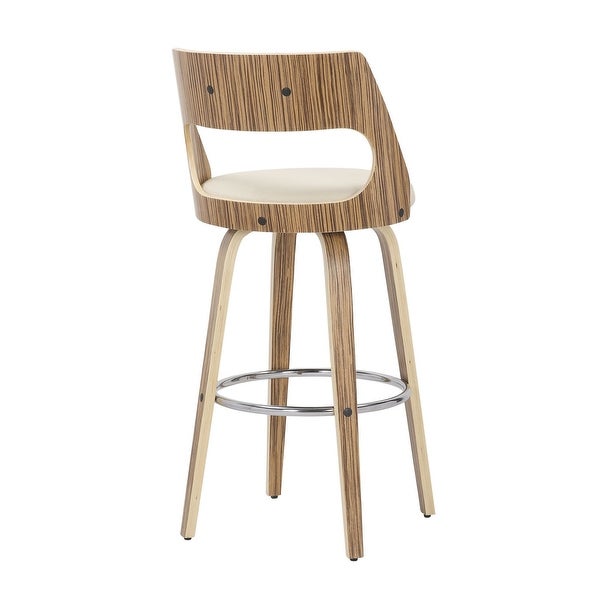 Cecina 30'' Fixed Height Barstool with Swivel in Cream Faux - Set of 2 - 18.5