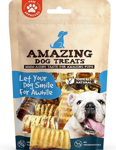 Amazing Dog Treats Beef Trachea 3 - 4-inch Dog Treats， 25 count