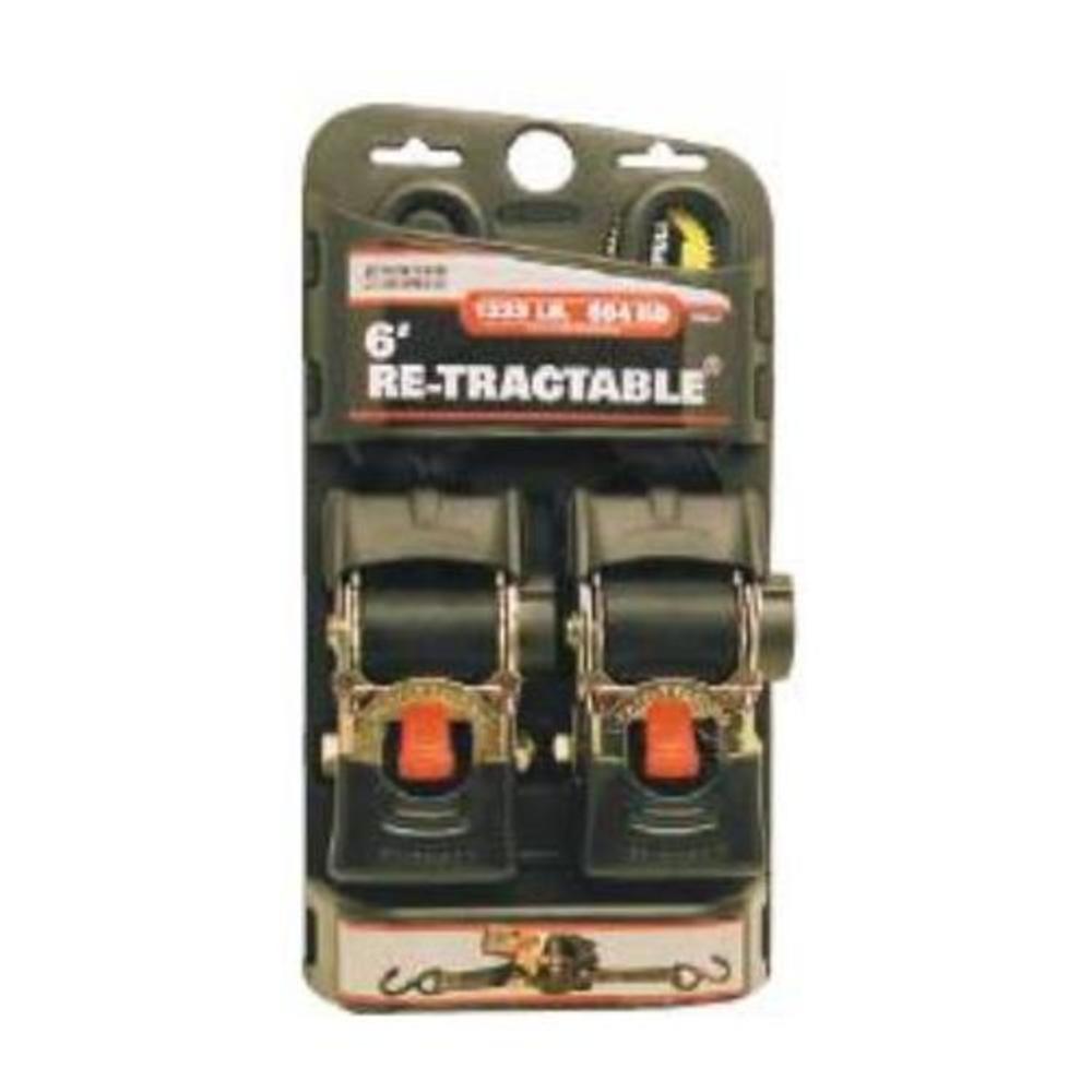 Erickson 34414 Retractable Ratchet Strap - 2in x 6ft - Black