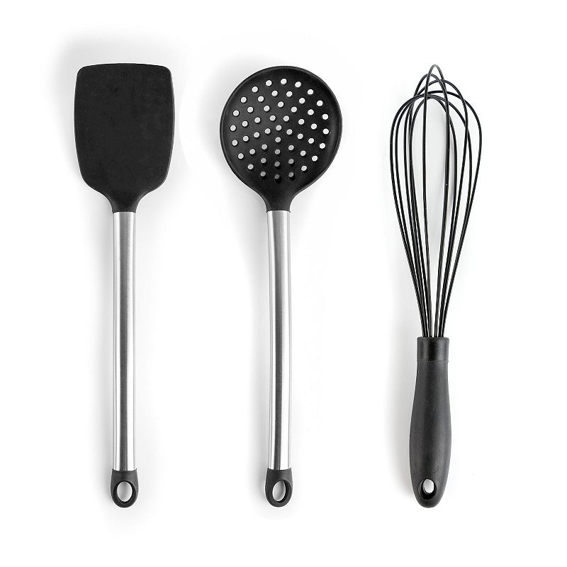 MegaChef Pro Gray Silicone and Stainless Steel Cooking Utensils， Set of 14