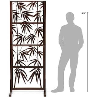 Ejoy 82 in. x 32.2 in. Heavy-Duty Iron Privacy Fence Screen for Outdoor Spaces MT_Bamboo82x32x24inch