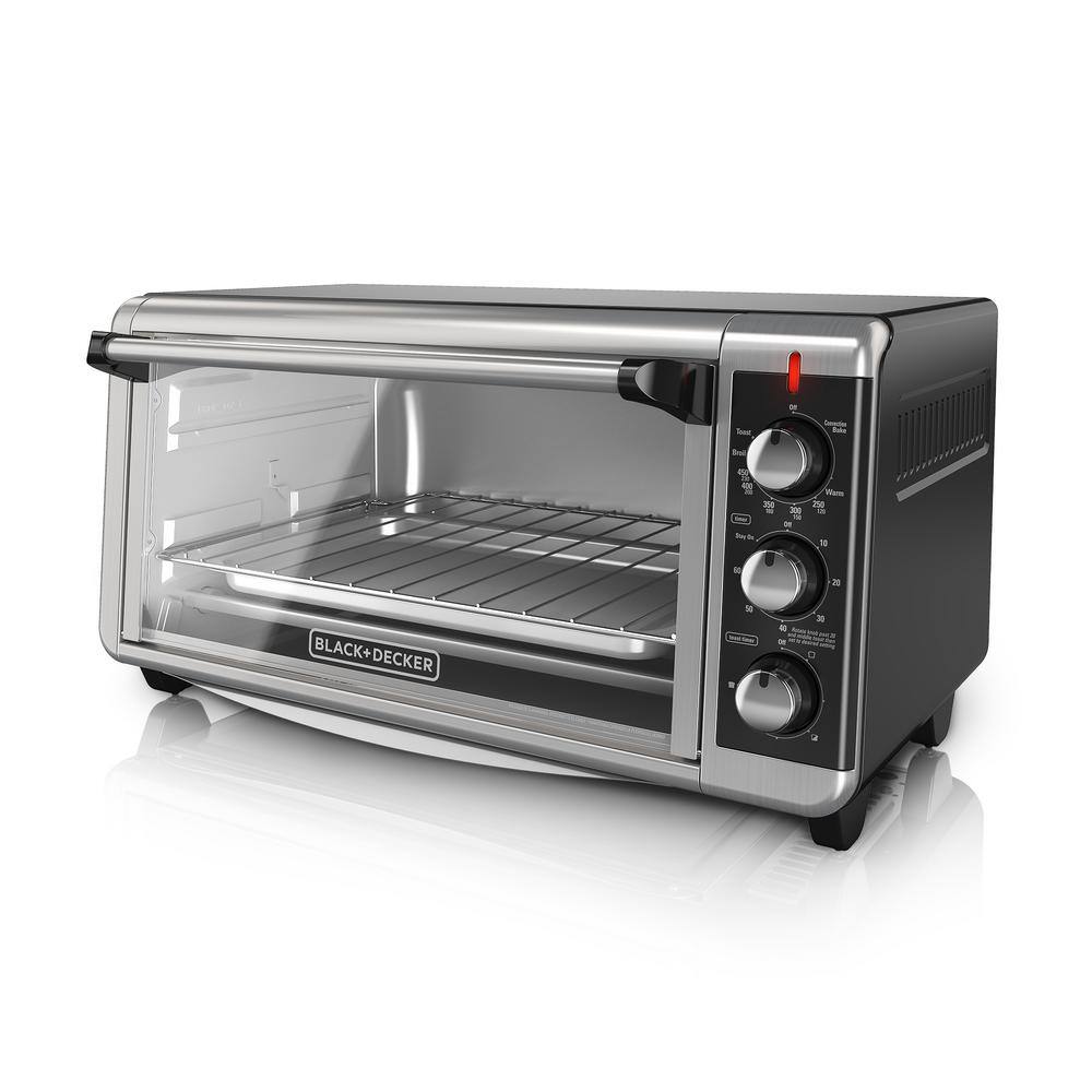 BLACK+DECKER 1500 W 8-Slice Stainless Steel Toaster Oven with Broiler TO3250XSB