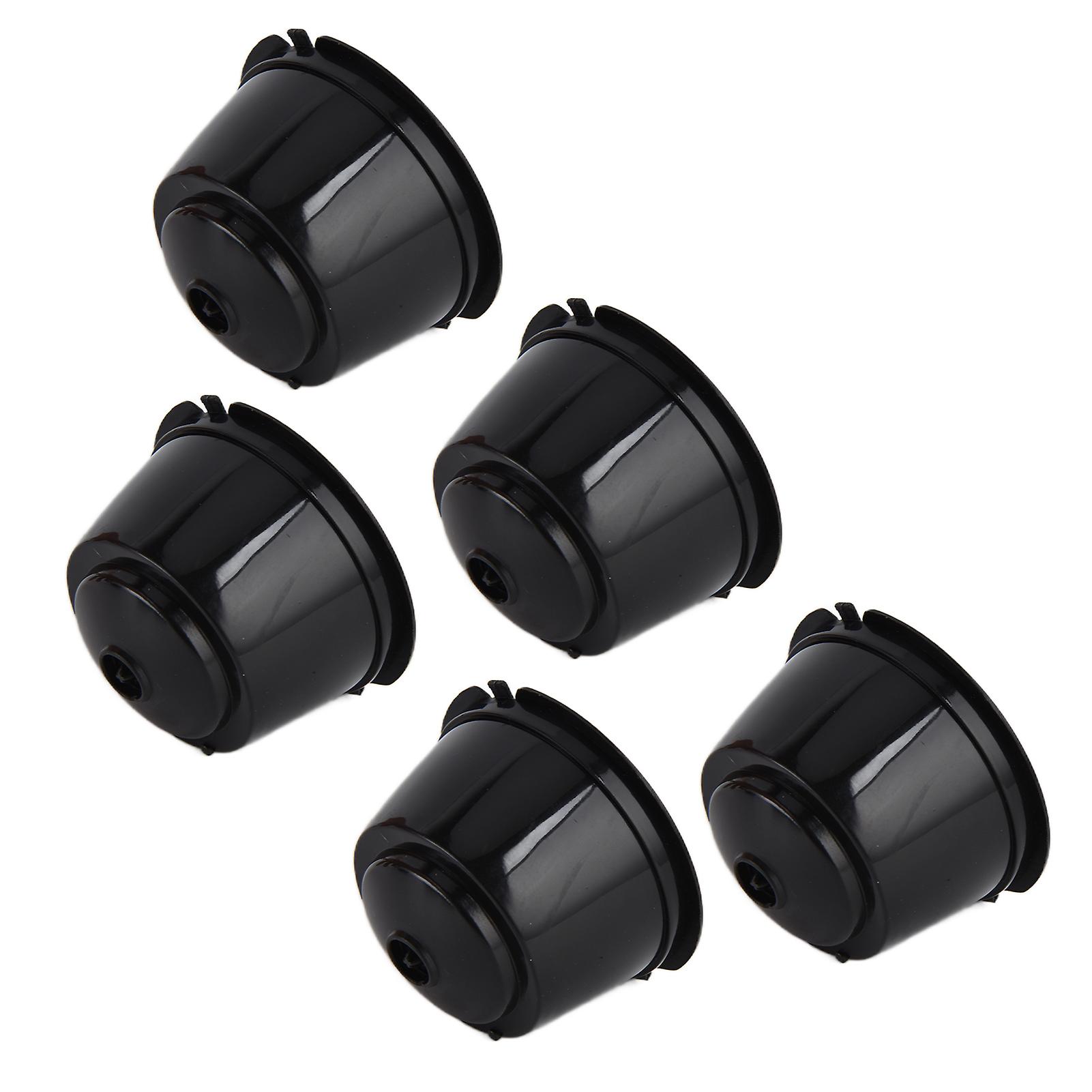 5pcs 50ml Coffee Capsule Reusable Coffee Filter Cup With Spoon For Dolce Gusto Coffee Machineblack