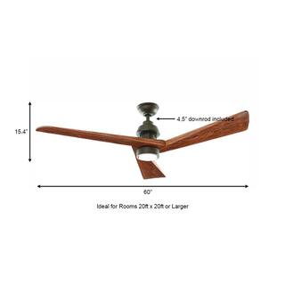 Home Decorators Collection Fortston 60 in. Integrated LED Espresso Bronze Ceiling Fan with Light and Remote Control AM175B-EB