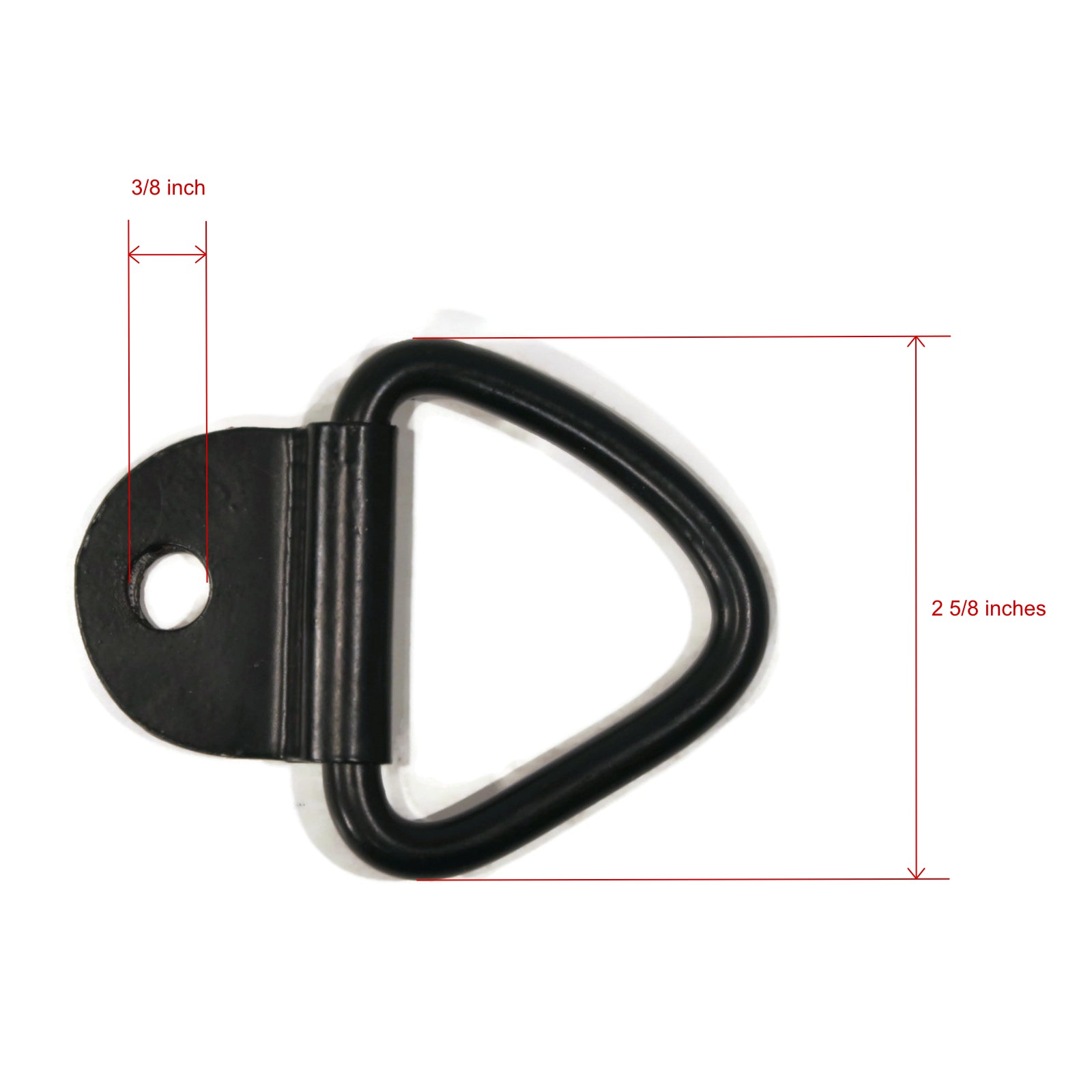 The ROP Shop | (2) 1/4" Black Steel D-Ring Bracket Clip Anchor Tie Down Trailer Truck ATV Boat