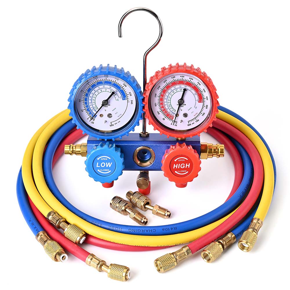 Yescom HVAC Refrigeration R410a Manifold Gauge Set 2 Valve 3 Hose