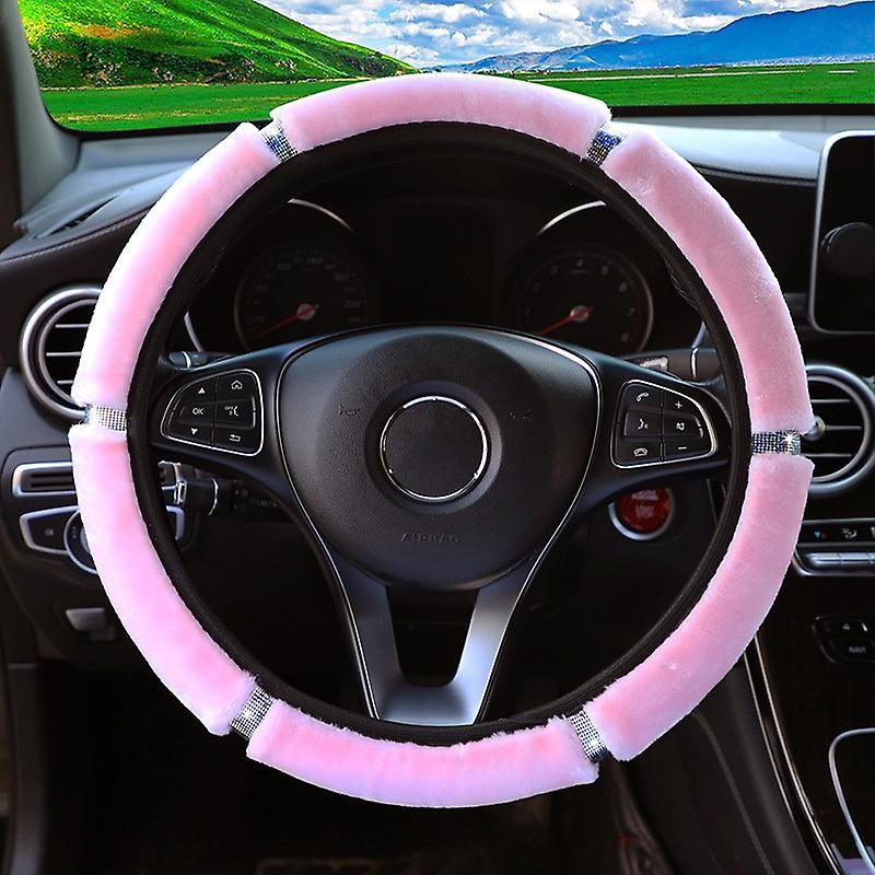 Car Steering Wheel Cover， Universal 37 38cm Soft Plush Rhinestone Cover，car Interior Decoration，warm Steering Wheel Cover，car Accessories