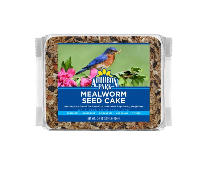 Audubon Park Mealworm Seed Cake Wild Bird Food， 20 oz. Cake