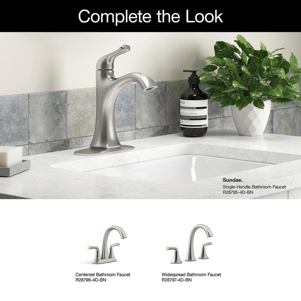 KOHLER Sundae Single Handle Single Hole Bathroom Faucet in Vibrant Brushed Nickel