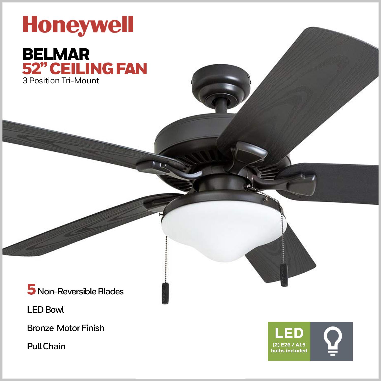 Honeywell Belmar 52 Bronze Indoor/Outdoor LED Ceiling Fan