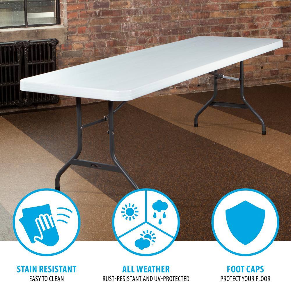 Lifetime 8 ft. White Granite Plastic Folding Table (Commercial) 22980