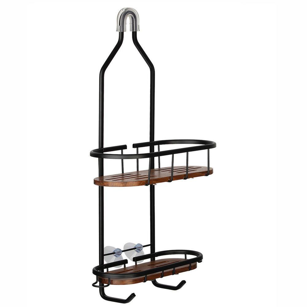 Utopia Alley 2-Teak Shelves Tia Rustproof Over the Shower Caddy SHC15