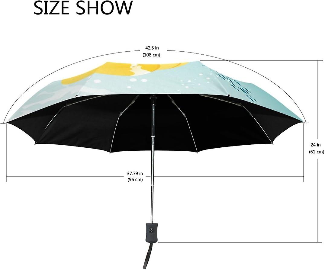 Rain Umbrella Automatic Windproof Foldable Umbrella Mermaid Girl Undersea