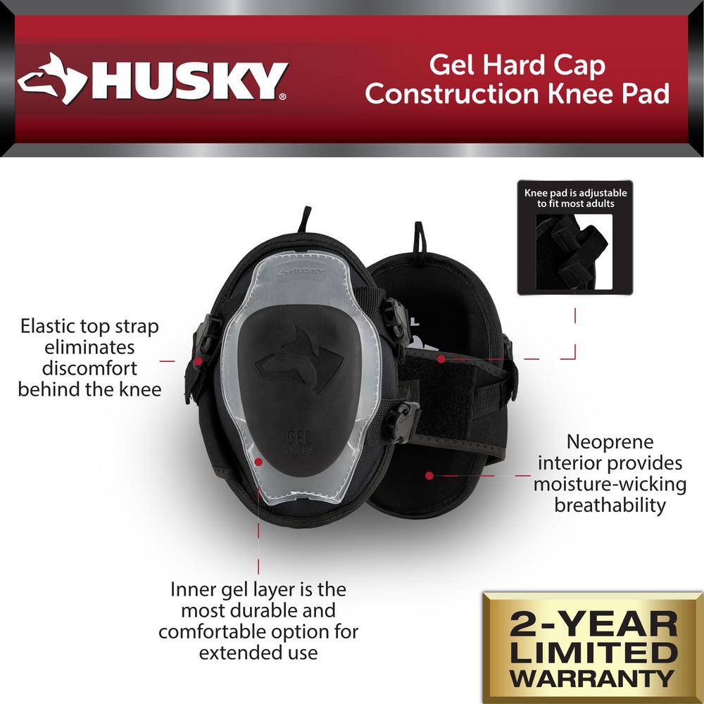 Husky Gel Hard Cap Construction Knee Pad (1-pair) HD00147