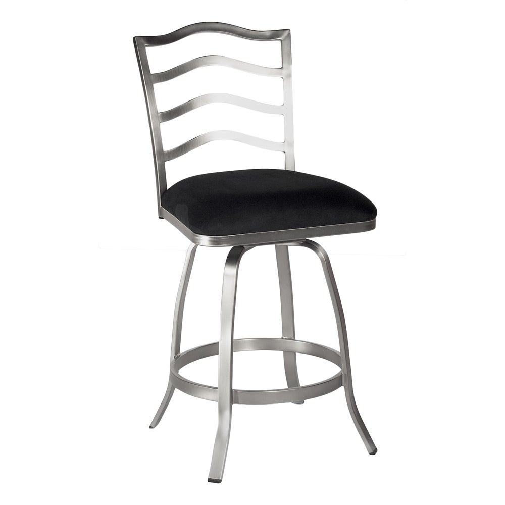 Somette Black Memory Return Swivel Counter Stool