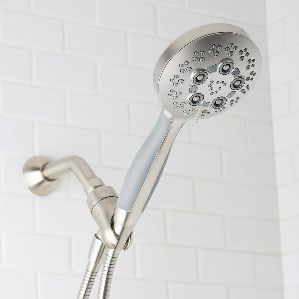 Speakman Rio 5-Spray Patterns with 1.75 GPM 4.5 in. Wall Mount Handheld Shower Head in Brushed Nickel VS-1240-BN-E175