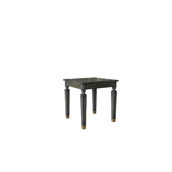 End Table with Wooden Square Tapered Legs， Gray