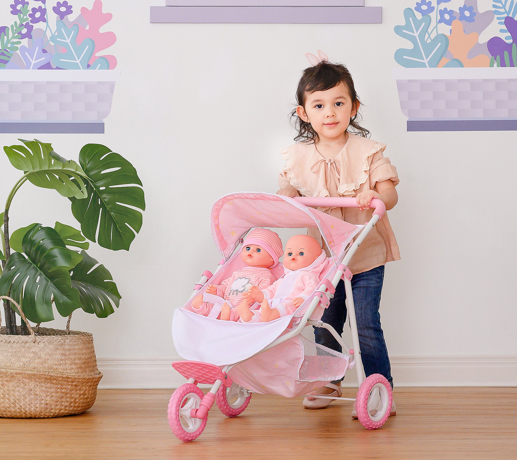 Teamson Kids Twinkle Stars Baby Doll Twin Strollers