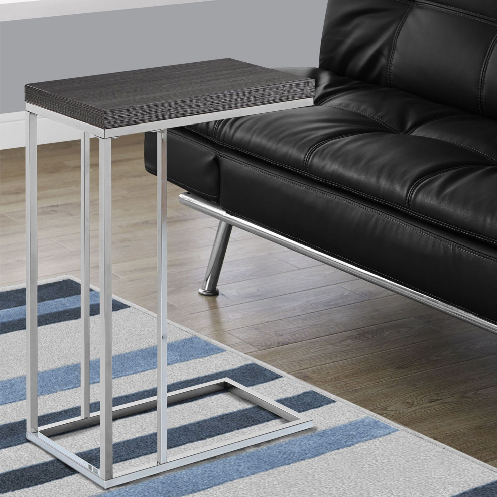 HomeRoots 18.25 quotx 10.25 quotx 25.25 quotGrey Particle Board Metal Accent Table   Contemporary   Side Tables And End Tables   by UStradeENT LLC  Houzz