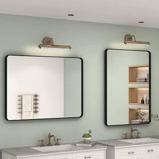 waterpar 40 in. W x 32 in. H Rectangular Aluminum Framed Wall Bathroom Vanity Mirror in Black B10080