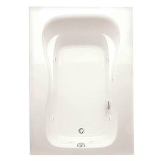 Aquatic Marratta 60 in. Acrylic Right Drain Rectanglular Alcove Soaking Bathtub in Biscuit 727149434663