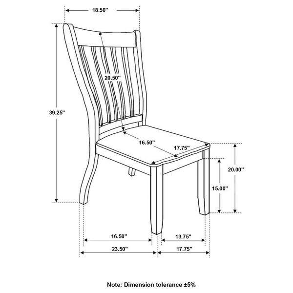 Set of 2 Dining Side Chairs in Espresso and White