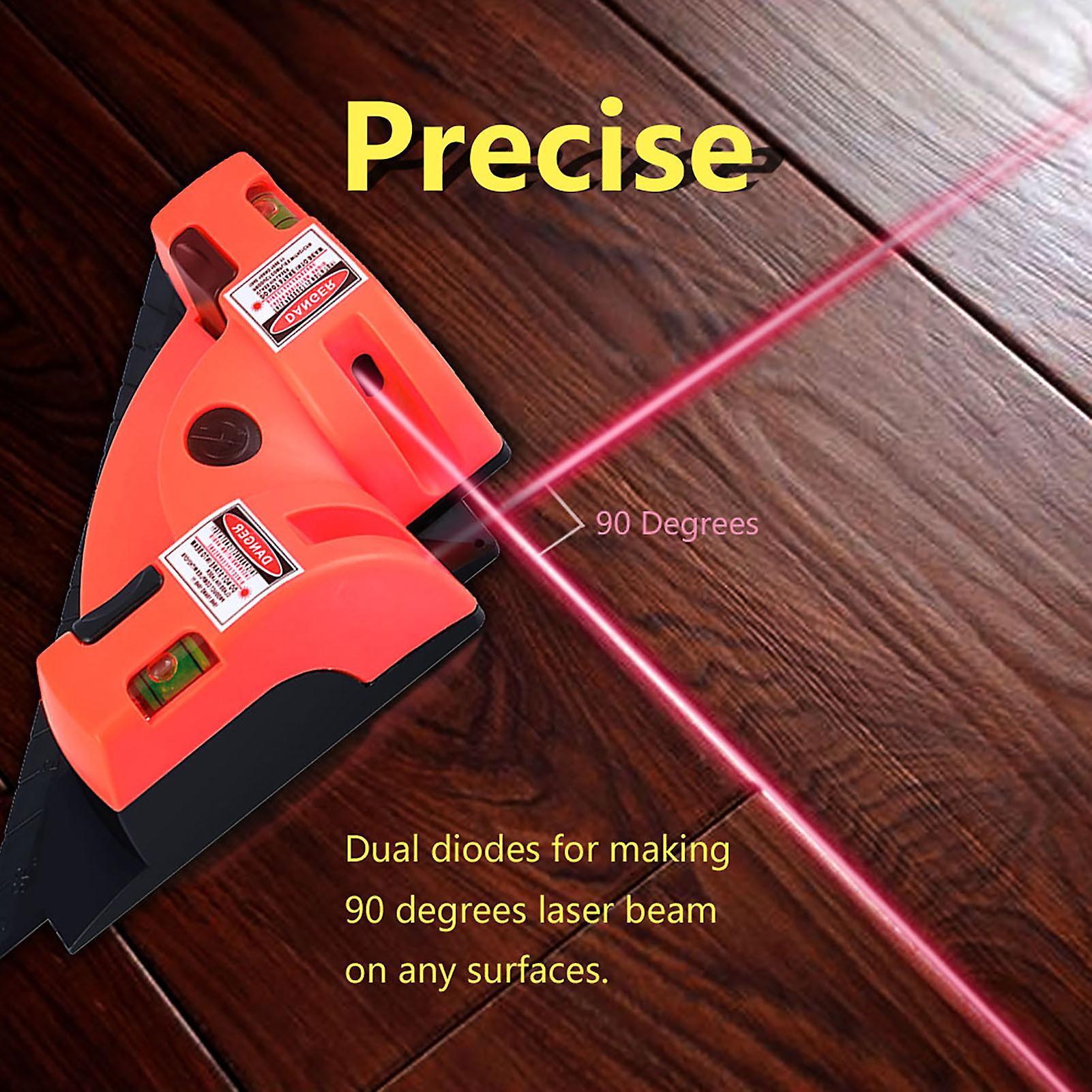 90 Degree Right Angle Vertical Horizontal Laser Line Projection Level Alignment Tool Red