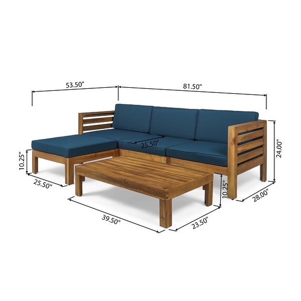 Cambridge Outdoor Wood 5pc. Sofa Set by Christopher Knight Home