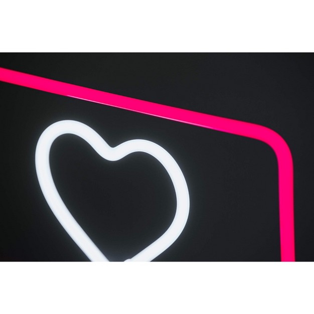 Amped Co 13 X 11 Inches Neon Desk Light Like Sign Symbol Heart Red And White