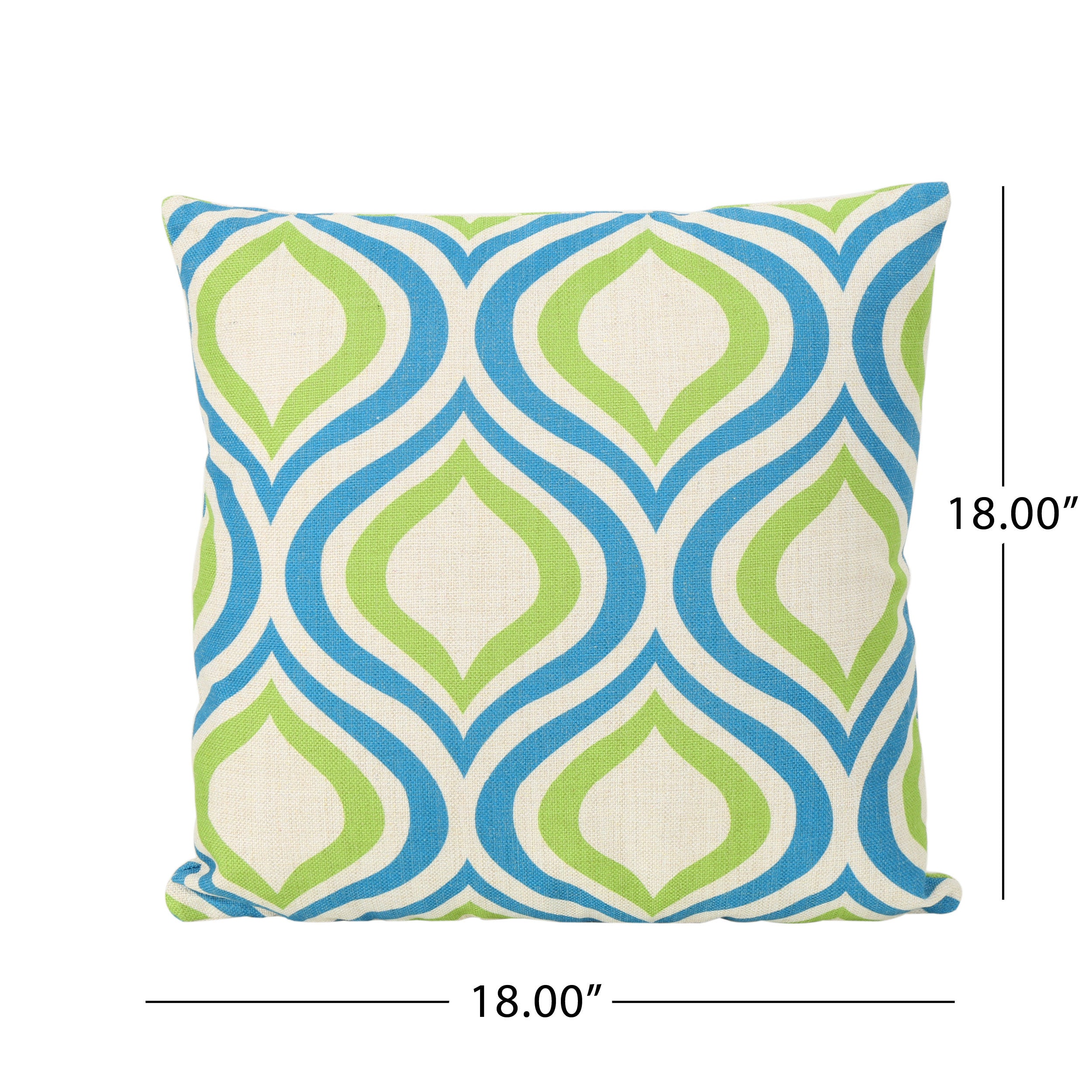 Larissa Outdoor 18-inch Water Resistant Square Pillows, Blue and Green