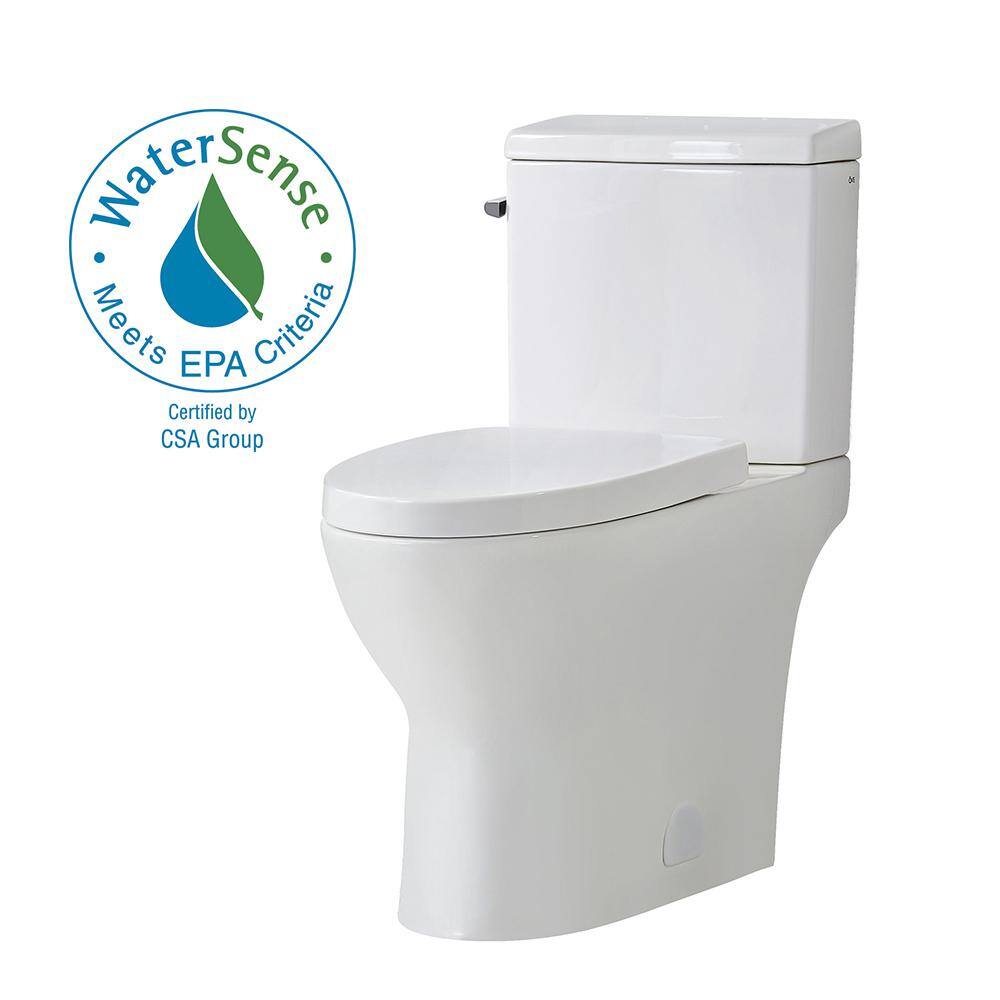 Glacier Bay Caspian 2-Piece 1.11.6 GPF Dual Flush Elongated Toilet in White Seat Included GBTO201