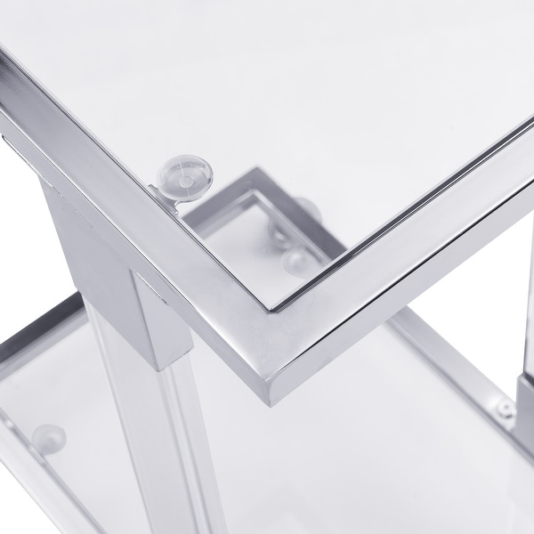 Sofa Table，Glass Top C Shape Square Table