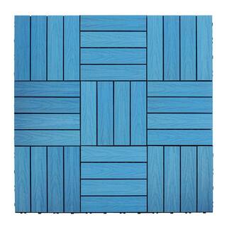 NewTechWood UltraShield Naturale 1 ft. x 1 ft. Quick Deck Outdoor Composite Deck Tile Sample in Caribbean Blue US-QD-ZX-SB-S