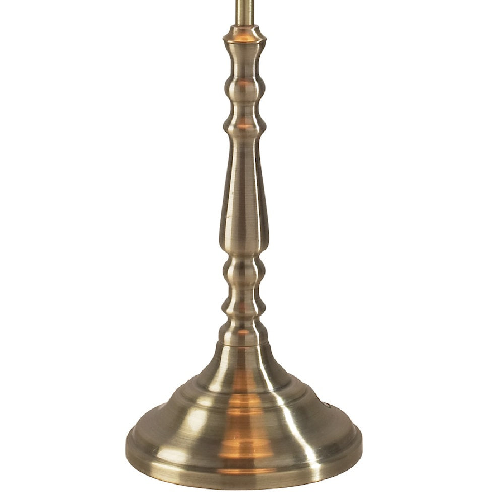 Britalia BRBLE4175 Antique Brass Vintage Candlestick Table Lamp with Cream Shade 55cm