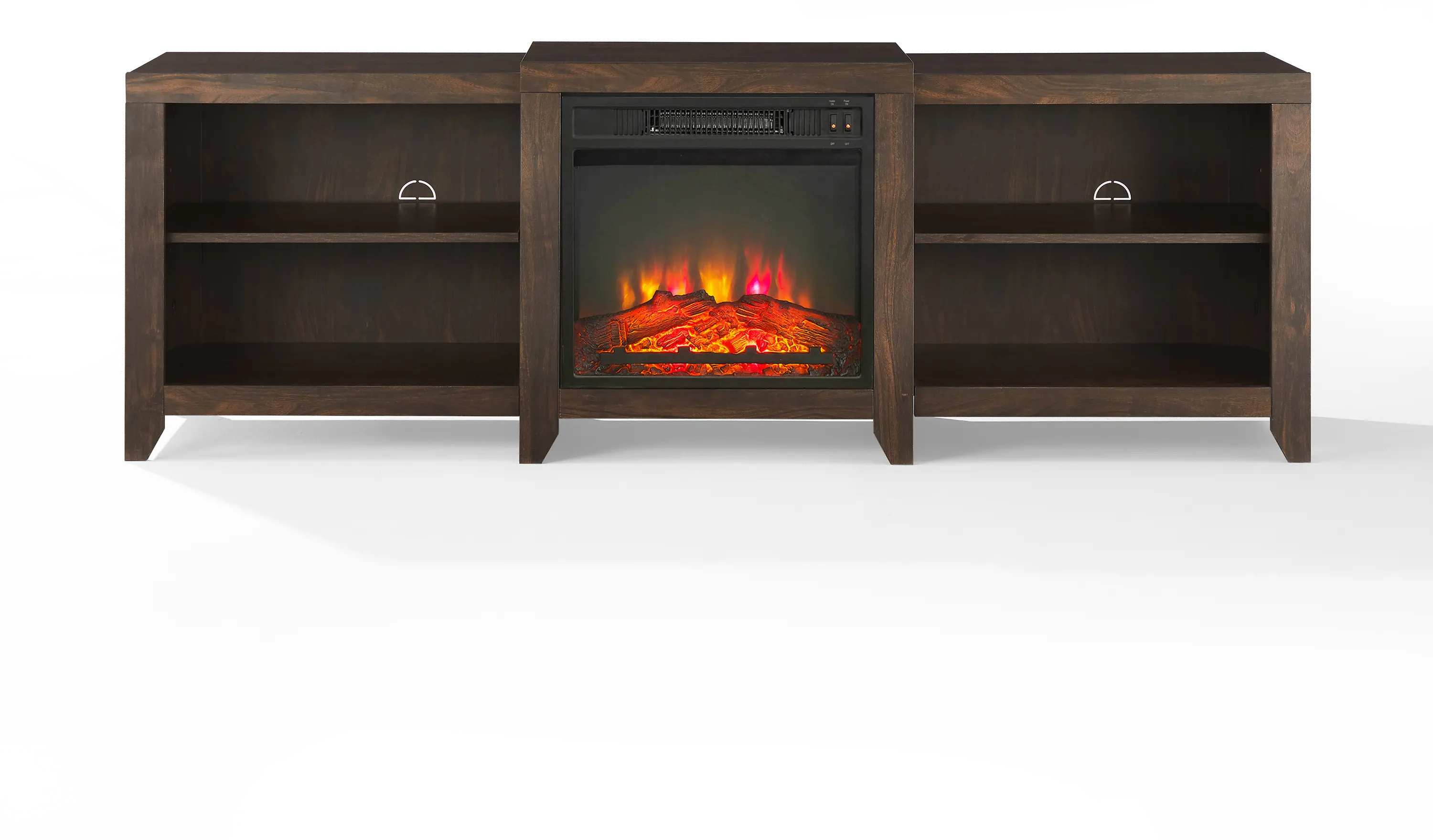 Ronin 69 Walnut TV Stand with Fireplace