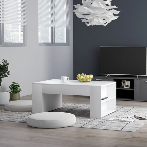 vidaXL Coffee Table High Gloss White Engineered Wood Side Couch Accent Table   Transitional   Coffee Tables   by vidaXL LLC  Houzz