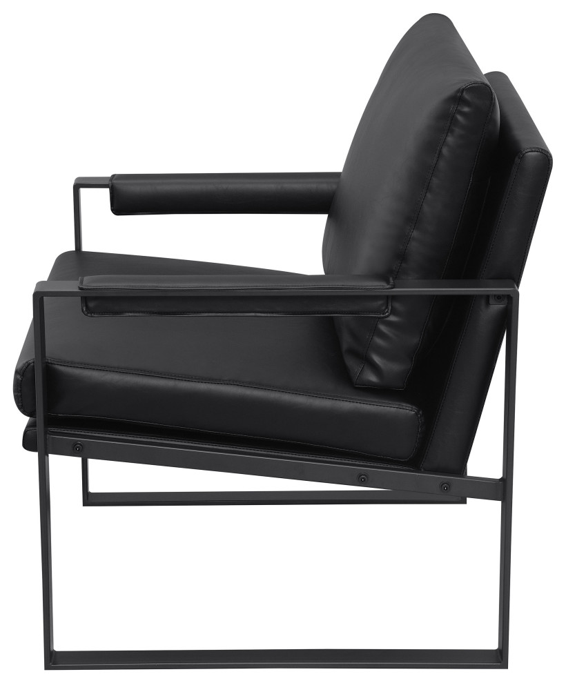 Rosalind Upholstered Track Arms Accent Chair Black and Gummetal   Modern   Armchairs And Accent Chairs   by Modon  Houzz