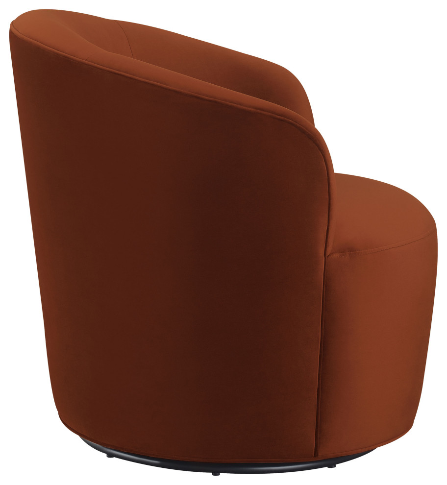 Joyce Sloped Arms Swivel Chair Burnt Orange   Modern   Armchairs And Accent Chairs   by Modon  Houzz