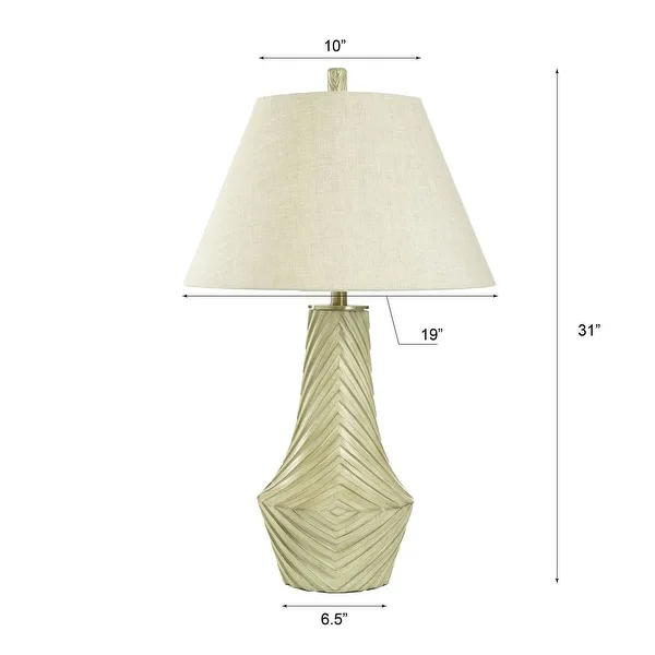 Morgana - Modern Table Lamp With Diamond Design - Grey Taupe Finish - Cream Shade