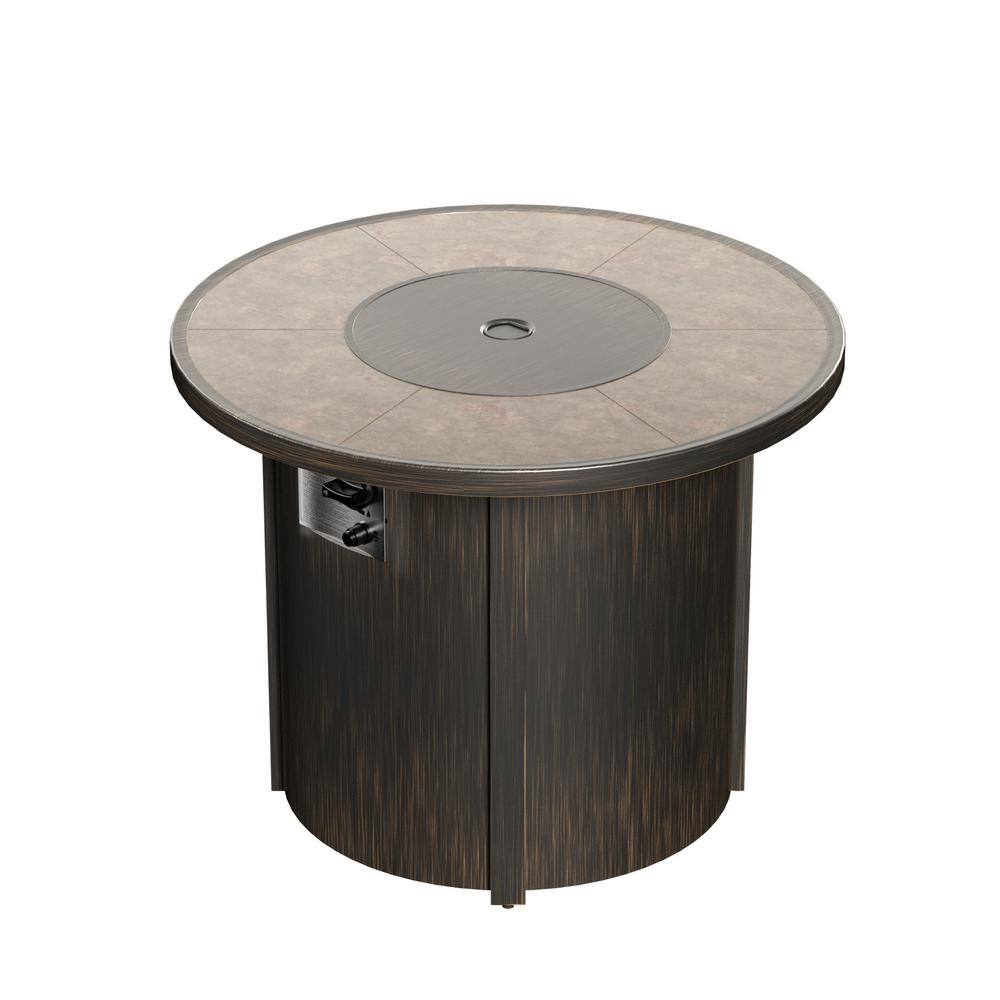 WESTIN OUTDOOR HeatPro 32 in. Round Propane Gas Fire Pit Table 30000 BTU OH3003