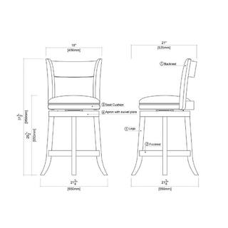 Boraam Palmetto-24 in. Fruitwood Finish Wood Frame counter Height Bar Stool 45124