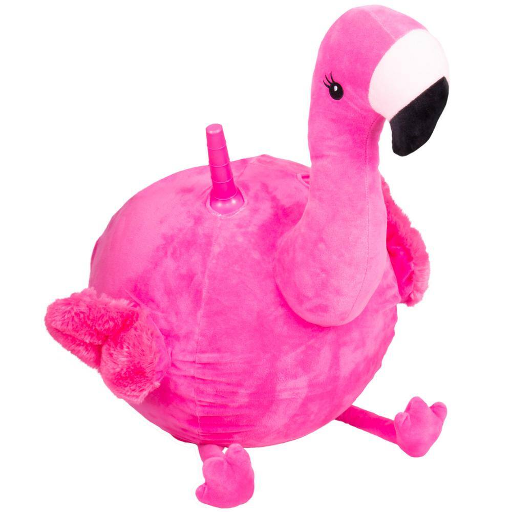 Hedstrom - 18 in. Plush Hopper Ball with Pump Flamingo 55-9608