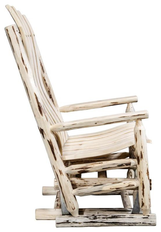 Montana Woodworks Handcrafted Transitional Wood Glider Rocker in Natural   Rustic   Gliders   by Homesquare  Houzz