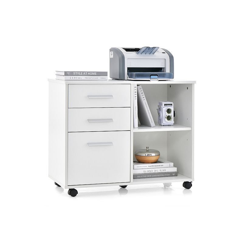 3-drawer Mobile Lateral File Cabinet Printer Stand