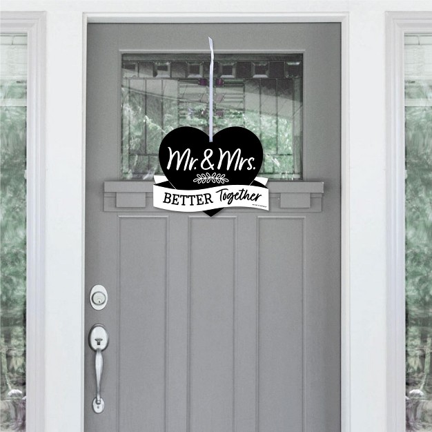 Big Dot Of Happiness Mr And Mrs Hanging Porch Black And White Wedding Or Bridal Shower Outdoor Decorations Front Door Decor 1 Piece Sign