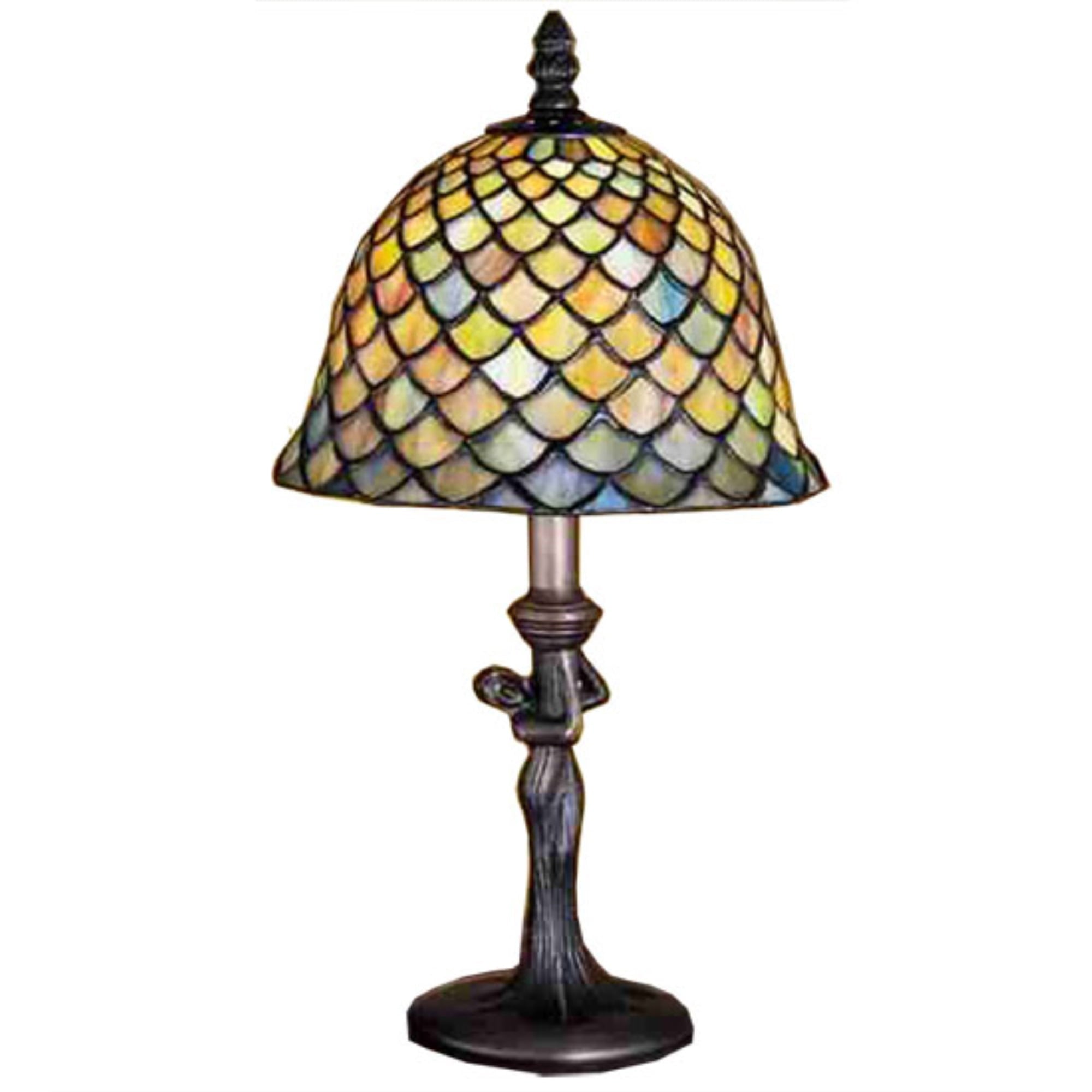 15"H Tiffany Fishscale Mini Lamp