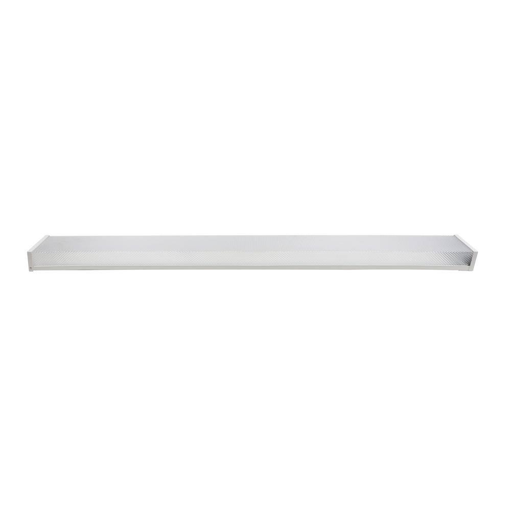 Commercial Electric 4 ft. 120-Volt 3800 Lumens White Integrated LED Wraparound Light with Prismatic Lens WR4840K30LPL