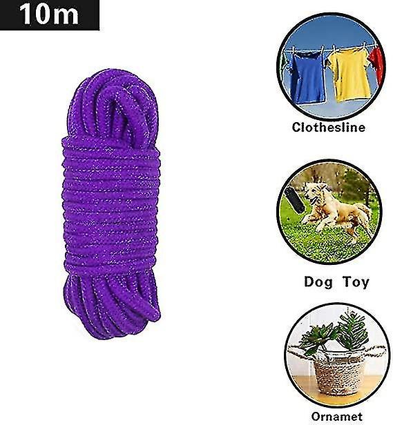 10 M/33 Feet 8 Mm All Purpose Rope Soft Cotton Rope Cord Thick Cotton Twisted Cord (purple)