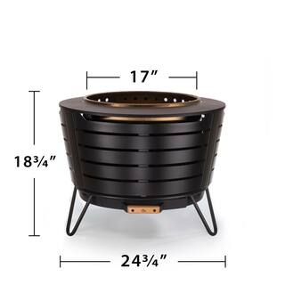 TIKI Smokeless 25 in. Patio Fire Pit Black Metal 1122033