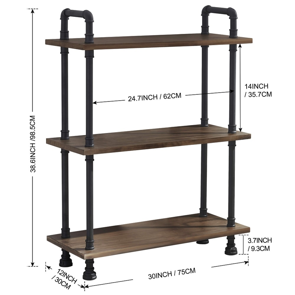 Ivinta Industrial Bookshelf 3/4/5/6 Shelf Bookcase  Rustic Shelves  Modern White Shelves